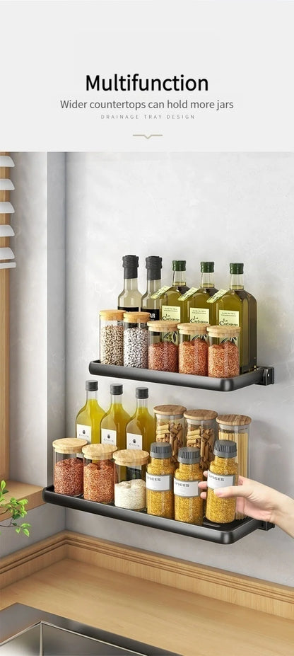 Foldable kitchen Storage Rack Fridge Organizer Storage Tray Clear Food Storage Organizer Spice Rack kitchen Organizer