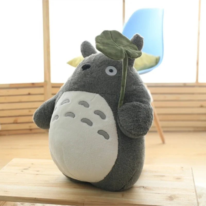 Cartoon Fluffy Lotus Leaf Totoro Plush Toy Stuffed Figure Totoro Doll Cuddly Plushies Throw Pillow Sofa Bed Home Decor Xmas Gift