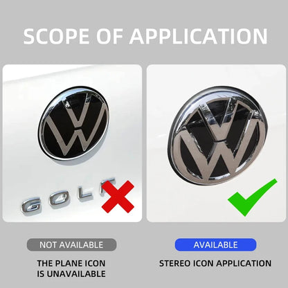 2pcs ABS Car Front Grill Emblem Rear Trunk Badge Logo for Volkswagen VW Golf 6 7 7.5 8 MK6 MK7 MK8 Sticker Emblem