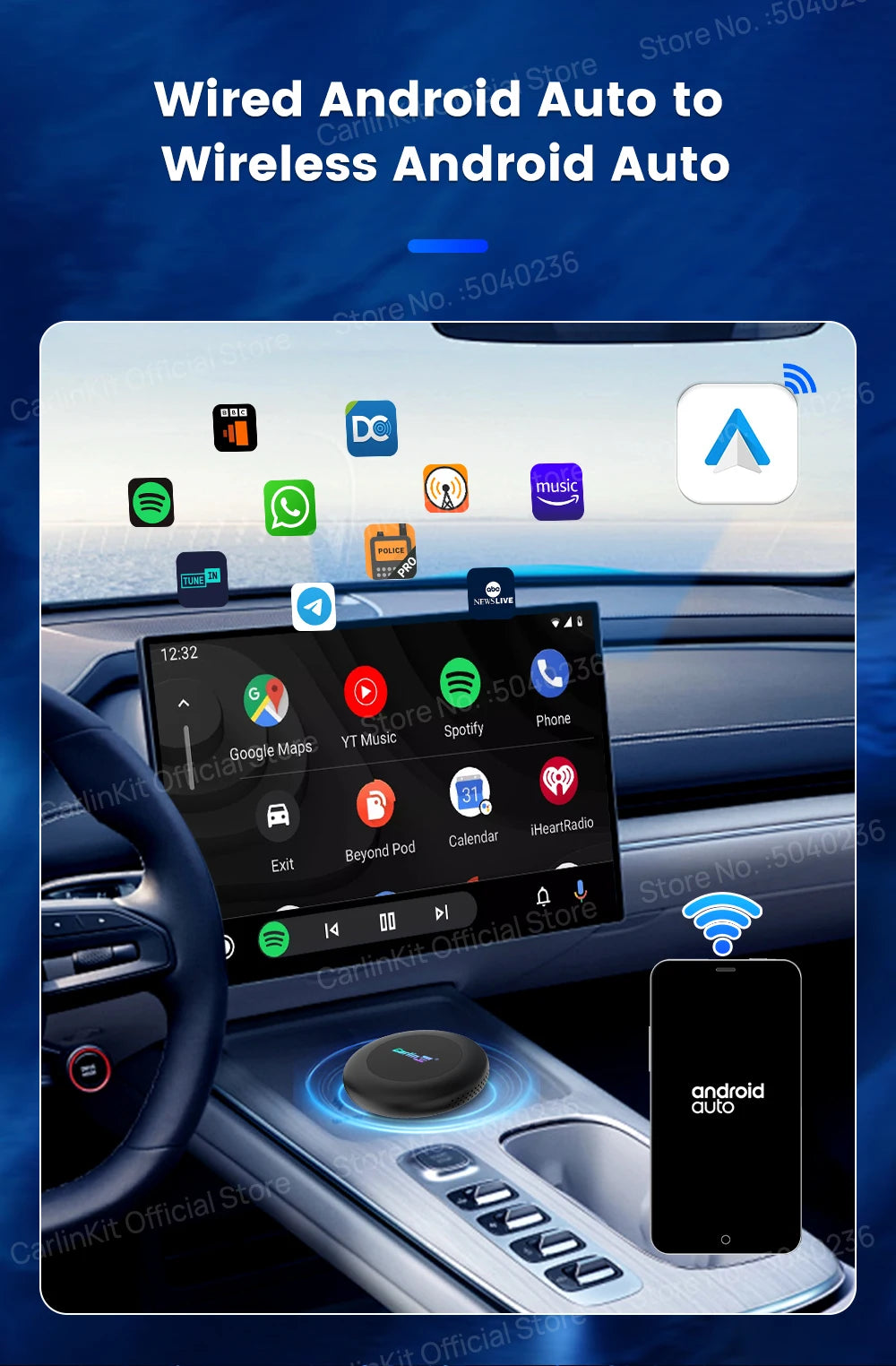 CarlinKit CarPlay Ai Box Android 15 Ultra2 SM6350 8GB+128GB Smart Android TV Box Wireless CarPlay Android Auto GPS For OEM Cars