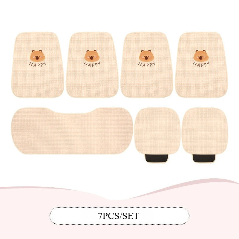 Bear Plush Seat Cushion Cover Universal Skin-Friendly Cute Soft Car Pillow Case Autumn Winter Decorative Seat Accessories