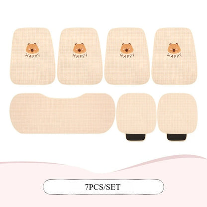 Bear Plush Seat Cushion Cover Universal Skin-Friendly Cute Soft Car Pillow Case Autumn Winter Decorative Seat Accessories
