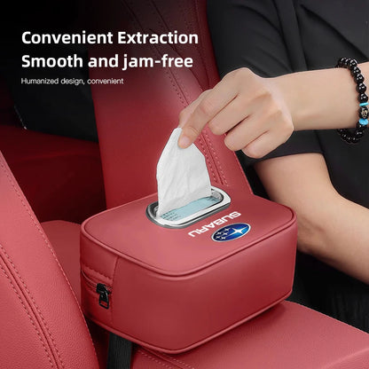 High-capacity Car Interior Tissue Box Kleenex Storage Bag Accessories For Subaru STI Forester Impreza Legacy Outback XV BRZ WRX