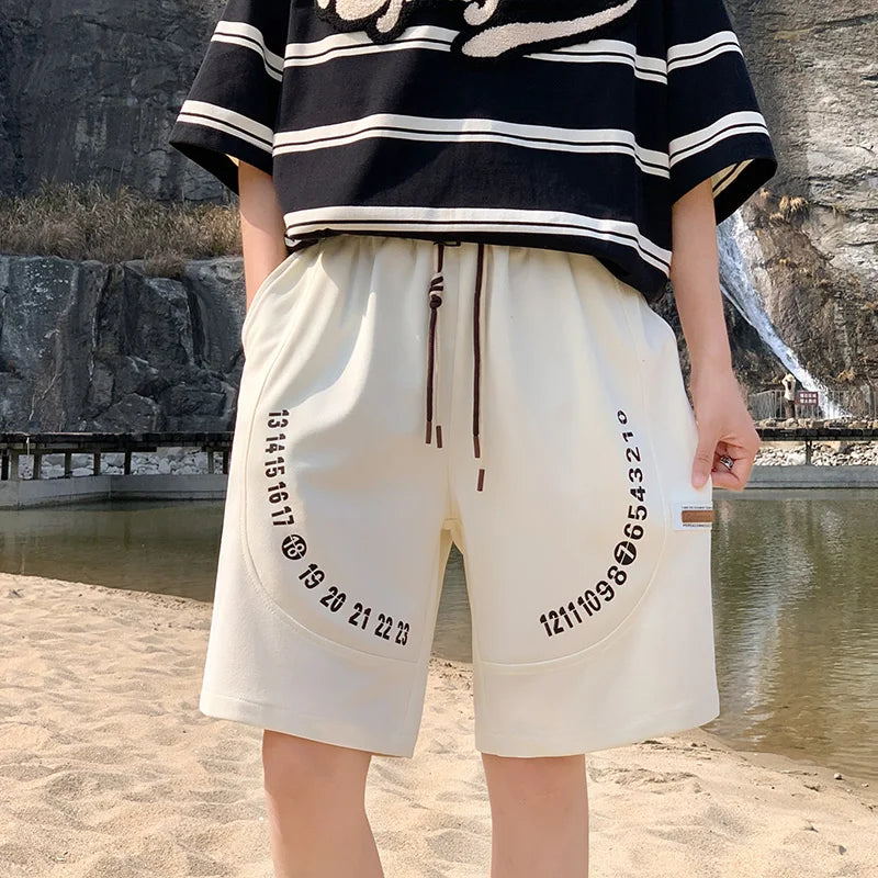 2026 Letter Foam Printed Shorts Men Loose Fit Summer Streetwear Running Sports Short Pants Men Women Hip Hop Half Wide Leg Pants