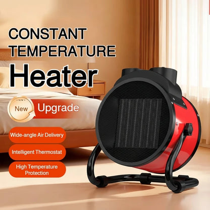 Portable 2000W Fast Heating Space Heater Adjustable Thermostat 2 Settings Fan Mode Overheat Tip-Over Protection Energy Saving
