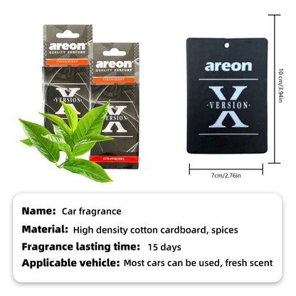 areon 5/20pcs STRA WBERRY Scent Car Air Freshener, Natural Tea-Scented Paper, Car-Mounted Hanging Type, Car Interior Accessories