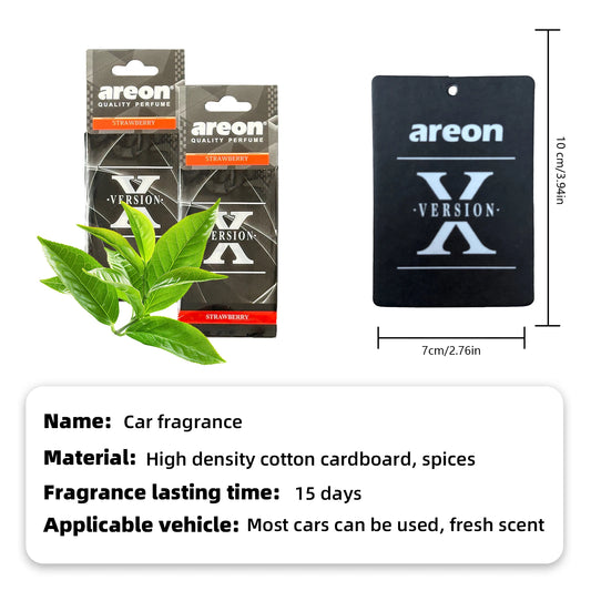 areon 5/20pcs STRA WBERRY Scent Car Air Freshener, Natural Tea-Scented Paper, Car-Mounted Hanging Type, Car Interior Accessories