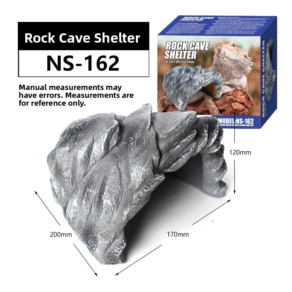 Nomoypet NS162 Rock Cave Simulation Pet Reptile Spider Turtle Sunbathing Platform Hideout Caves for Pets Reptiles Supplies