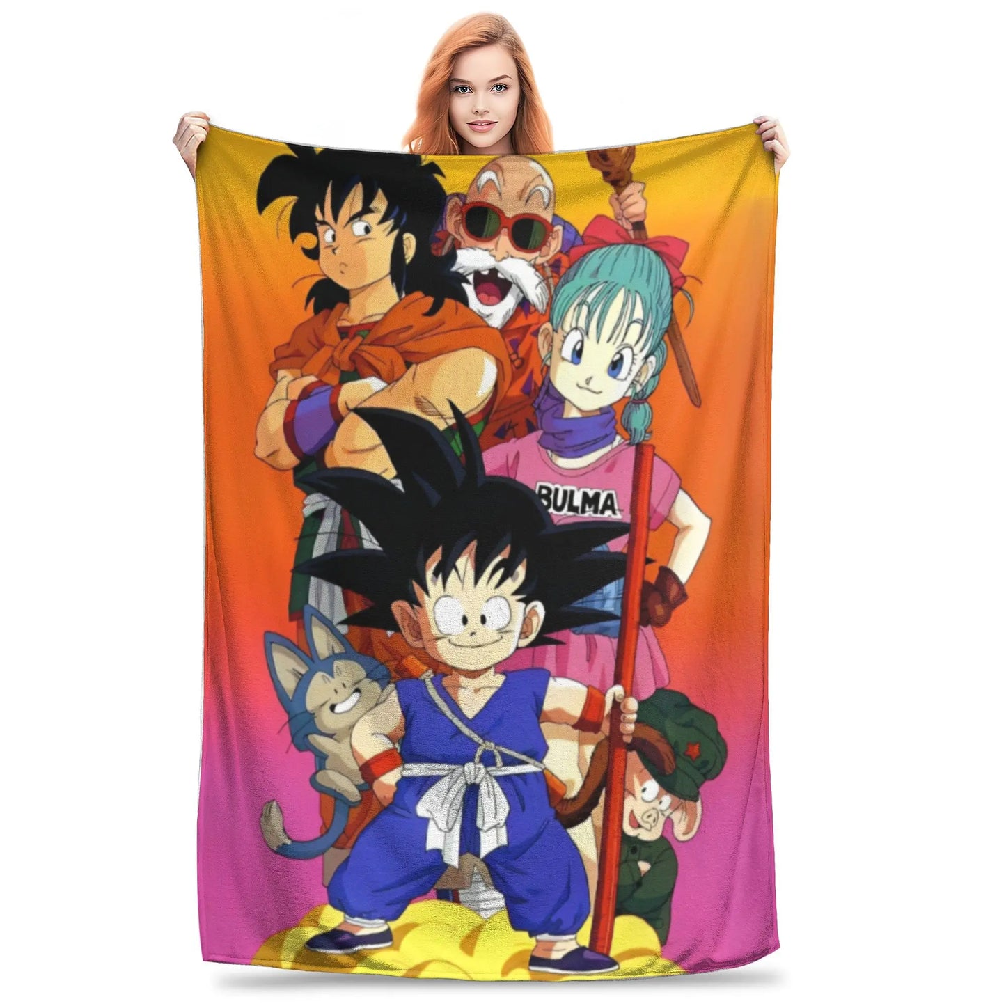 Dragon Ball Blanket Anime Goku Pattern Soft Throw Blankets for Bed Bedroom Quilt Air Conditioning Personalised Warm Bedspread