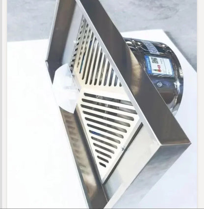 220V Powerful 201 Stainless Steel Kitchen Range Hood Exhaust Fan Strong Suction Ceiling Mounted CAD