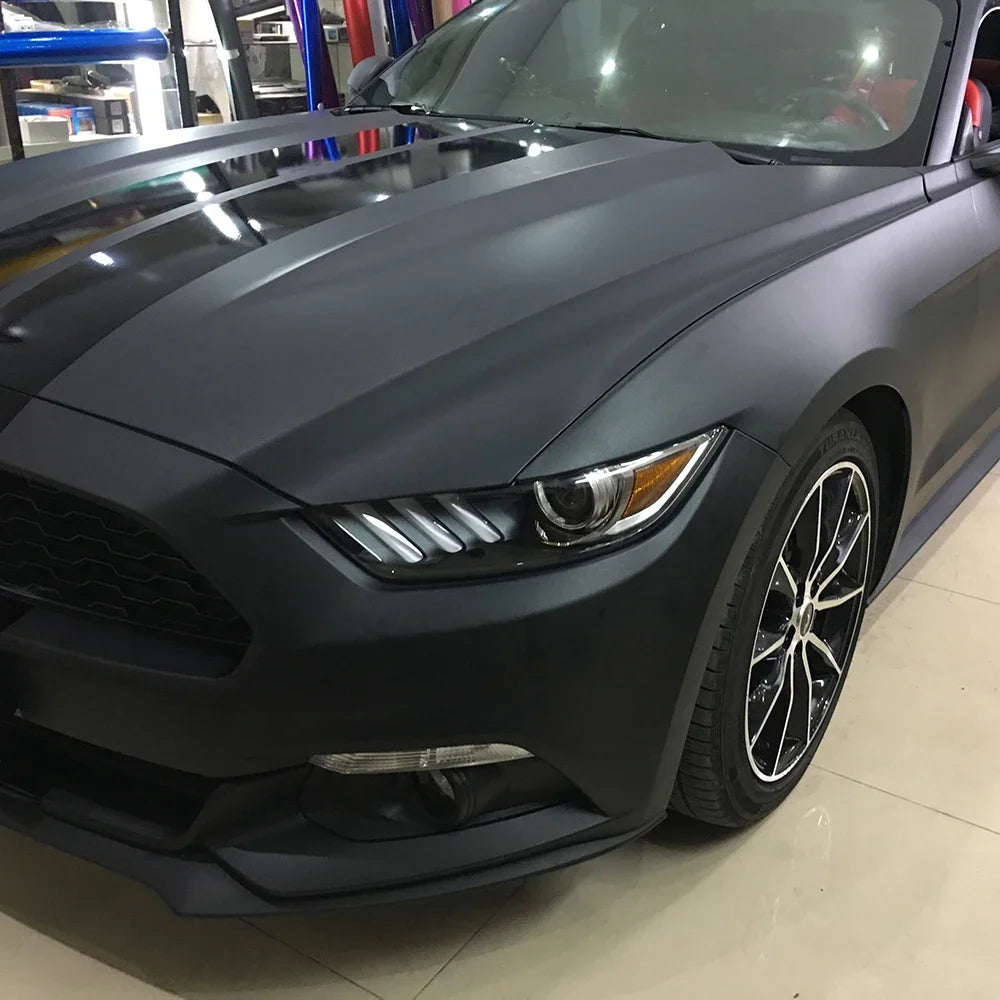 Premium Matte Black Car Vinyl Wrap Film Bubble Air Free Release Decal PVC Motocycle Truck Body DIY Self Adhesive Decoration Film