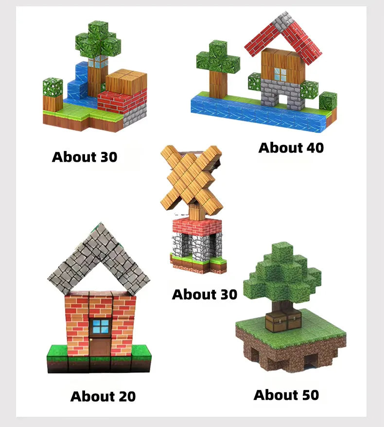 10-500PCS Magnetic Building Blocks Magnet Set Bricks Mini World STEM Construction DIY Educational Toys For Kids Birthday Gifts