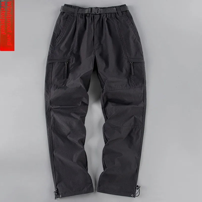 Men's Winter Thick Outdoor Workwear Trousers Waterproof Windproof Warm Cotton Straight Leg Mountain Climbing Pants High Waist...