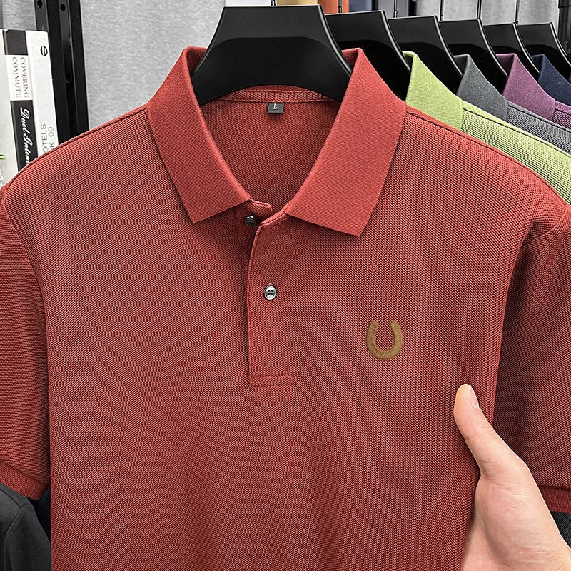 Designer Edition 100% Cotton Men Short-Sleeved Polo Shirt Lapel Button Various Colors Embroidery Fashion Hot-Selling Sports Tops