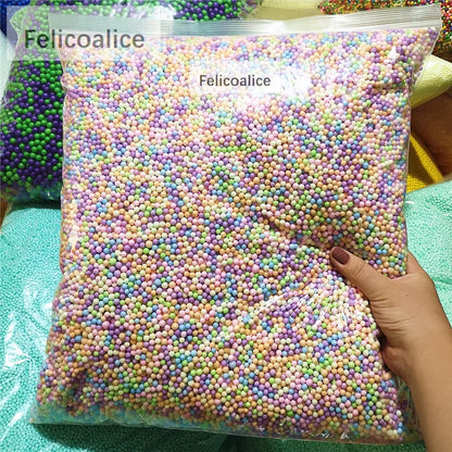 250g 4-6mm No Bleeding Foam Beads Slime Supplies Balls Tiny Snow Charms Filler Addition for Slime Mud Particles Accessories