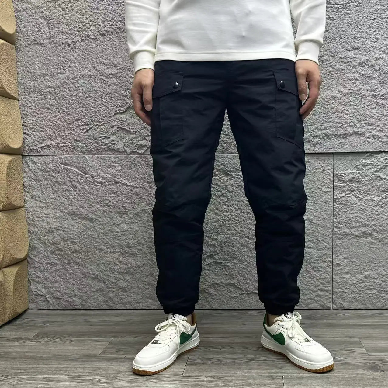Unisex Outdoor Mountain Series Workwear down Trousers Windproof Waterproof Stacked Straight Warm Long Pants for Men And Women