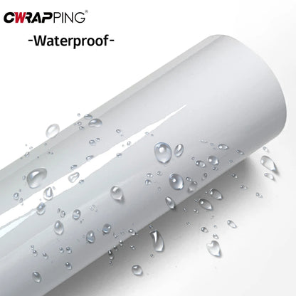 White Glossy Vinyl Car Wrap Film  Matte Waterproof Vinyl Wrap Console Laptop Skin Air Free Motorcycle Stickers Auto Accessories