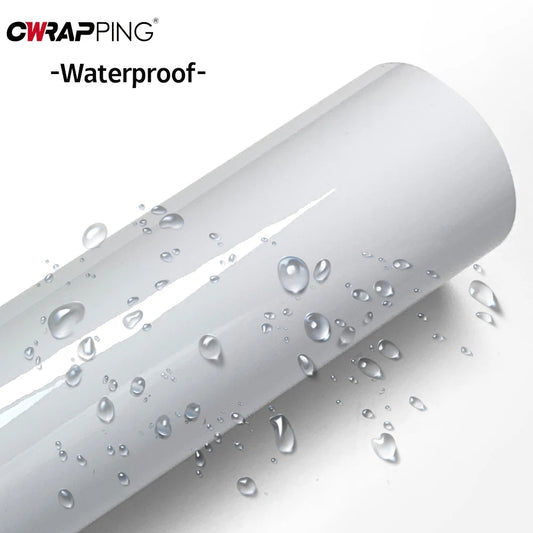 White Glossy Vinyl Car Wrap Film  Matte Waterproof Vinyl Wrap Console Laptop Skin Air Free Motorcycle Stickers Auto Accessories
