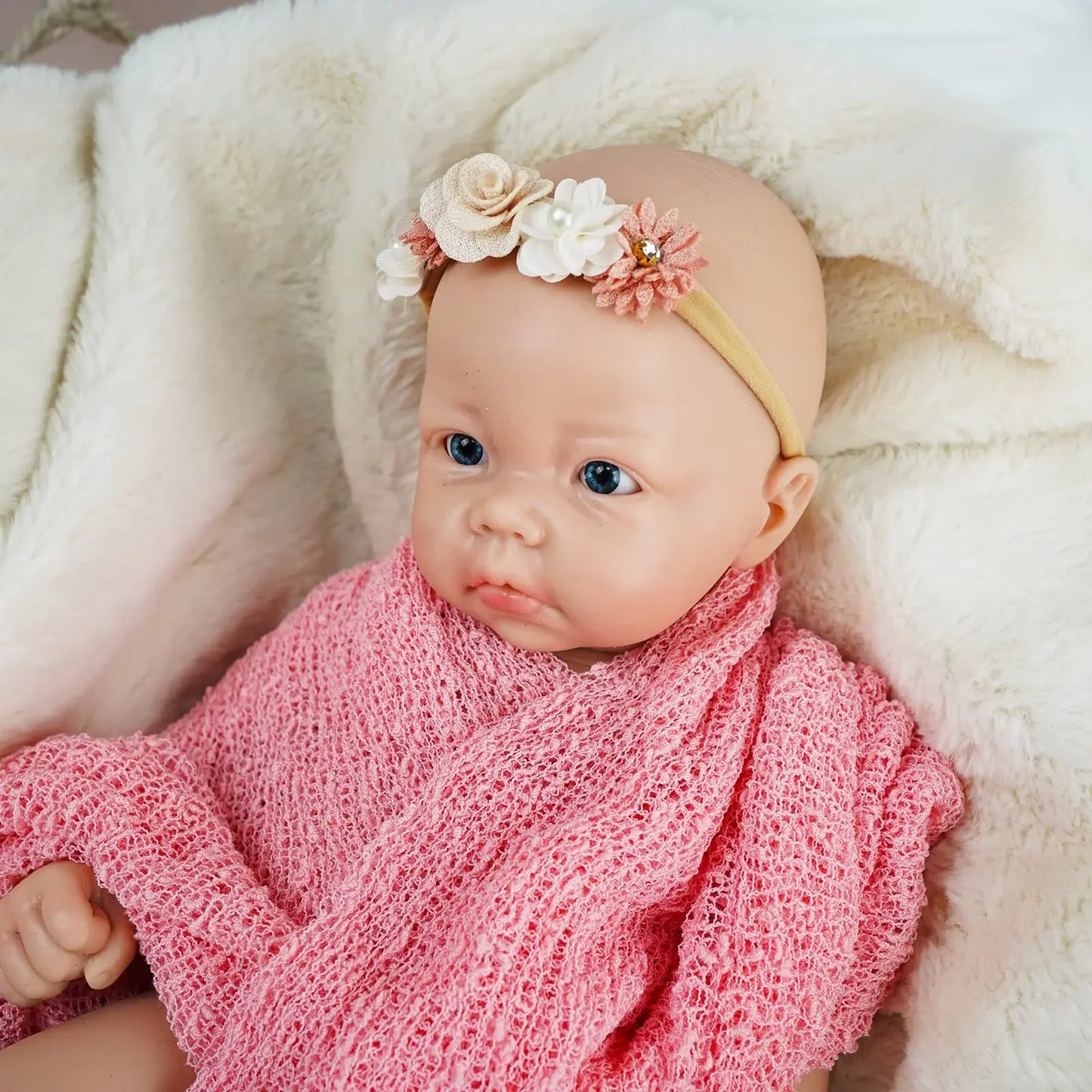 17 Inch Full Platinum Silicone Reborn Baby Doll Jerry Girl Realistic Newborn Baby Doll Open Eyes Real Life Bebe Dolls