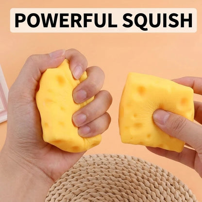 .Giant Cube Cheese Squeeze Toy Simulation Extra Large Size Cheese Fidget Toy Slow Rebound Shapeable Venting Ball for Adult Gifts