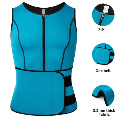 Men Corset Slimming Body Shaper Fat Burning Vest Sauna Sweat Belly Waist Trainer Sport Girdle Shirt Fitness Shapewear Underwear