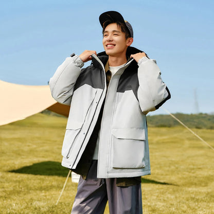 Semir Down Jacket Men 2024 New Winter Couple Windproof, Wear-Resistant and Warm Outdoor Contrasting Colors Outerwear