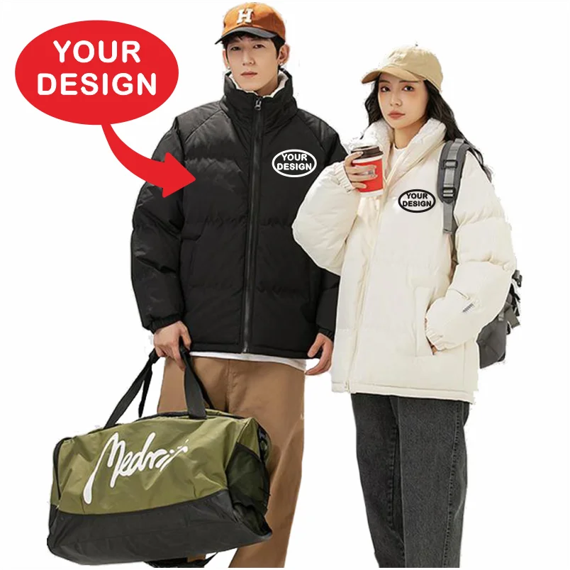 New Men's Parker Coat Logo Customized Printed Warm Casual Jacket Thickened Winter Coat Down Jacket Solid Color Fashion Jacket