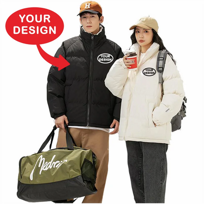 New Men's Parker Coat Logo Customized Printed Warm Casual Jacket Thickened Winter Coat Down Jacket Solid Color Fashion Jacket