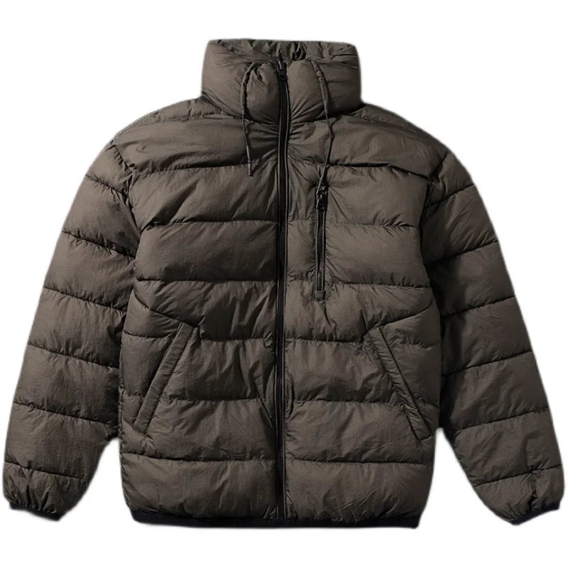 ECO Cloud Fill Lightweight Thick Men's Cotton Jacket Stand Collar down Alternative Coat Youth Casual Standard Fit Short Style