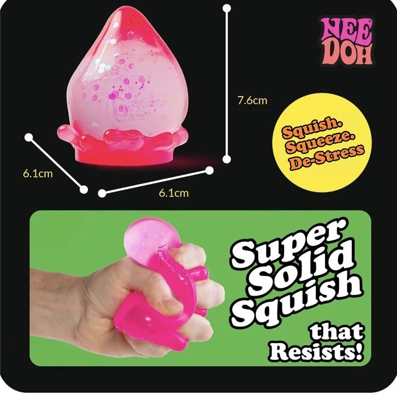 Needoh Dream Drop Gumdrop Super Solid Anti-Stress Squeeze Glitter Raised Texture Bumpy Relief Pressure Relax ADHD Sensory Toy