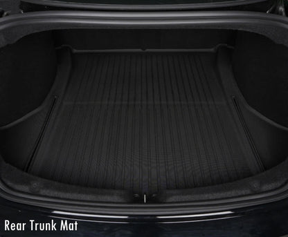 For 2024 Tesla Model 3 Highland Floor Mats with Door Sill Protector Full Cover Floor Liners with Front Rear Cargo Liner Seatback