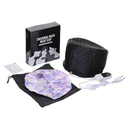 10 Modes Heated Hair Steamer Cap Electric Hair Heating Cap Waterproof Detachable Hat with Timer SPA Nourishing Hair Styling Care