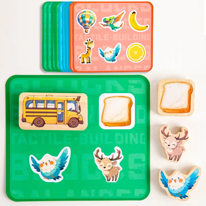 Wooden dinosaur balance touch large building blocks, children's shape recognition fine motor training educational toys