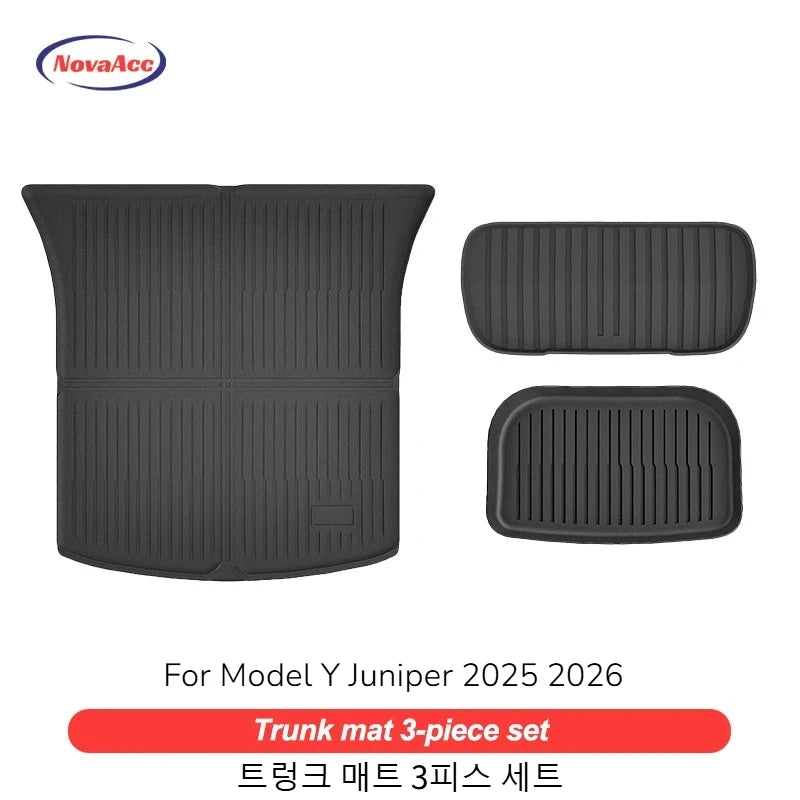 NovaAcc for Tesla Model Y Juniper 2025 2026 Model 3 Highland Floor Mats Trunk Mats Cargo Liners TPE All Weather Water Proof