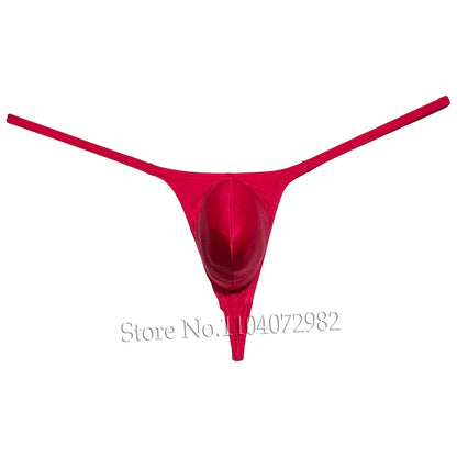 Men's Thong Underwear Contour Pouch Tangas Beach Bikini String Briefs Soft Shiny Smooth Male G-string Comfy Man Sissy Panties
