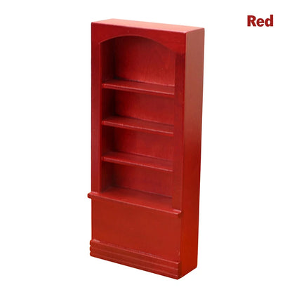 1Pcs Dollhouse Miniature furniture Bookcase Display Shelf Modern Style Wood Bookcase Doll House Toys