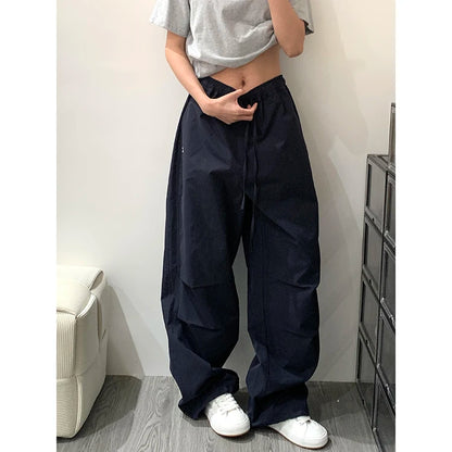 American Lazy Casual Parachute Embroidery Sweatpants Women's Spring Summer 2025 New Slimming Drape Loose Work Trousers