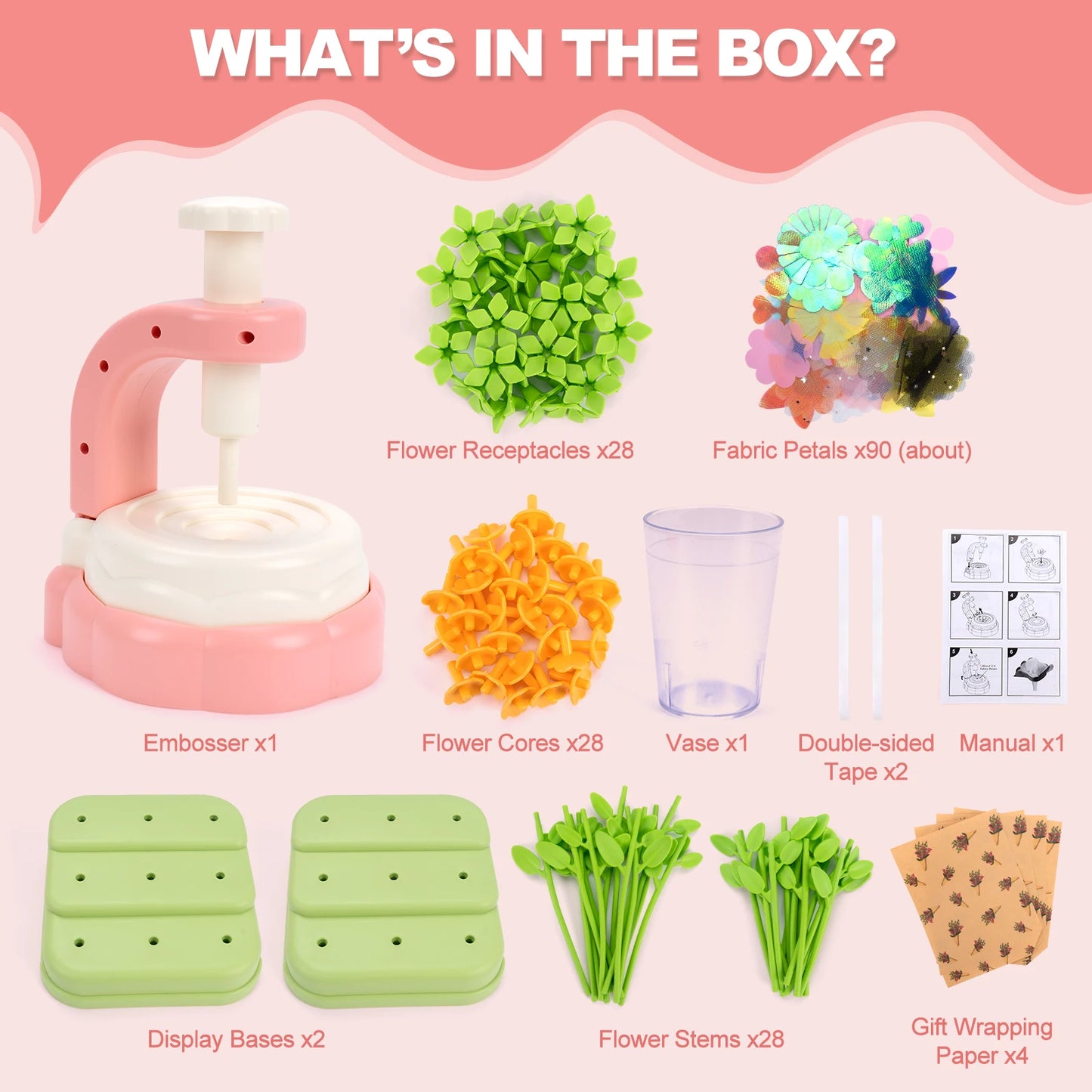 Handmade DIY Simulation Bouquet Set Embossing Machine Toys DIY Flower Craft Kit Parent Child Interactive Puzzle Toys Girls Gifts