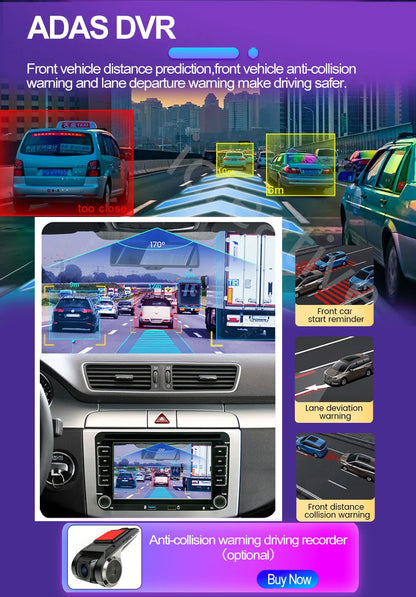 2Din Car Radio Android for Volkswagen Golf 5 6 Polo Passat B6 B7 CC Skoda Jetta Universal Multimedia Carplay Wifi GPS Navigation