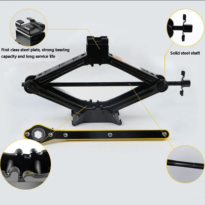 3 Ton Scissor Jack Lift Wind Up Tools For Car Van Garage with Wrench Speed Handle