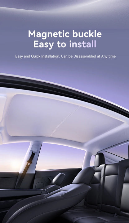 YZ magnetic suction clip Sun Shades For Tesla Model 3 Y Highland Juniper 2021-25 Glass Roof Sunshade Front Rear Sunroof Skylight