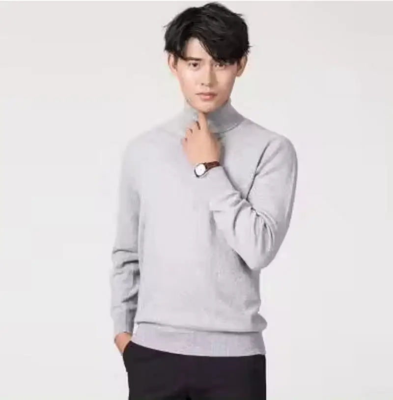 Cashmere Cotton Blend Turtleneck Men Jumper 2025 Autumn Winter Wram Clothes Vetement Homme Pull Homme Hiver Man Pullover Sweater