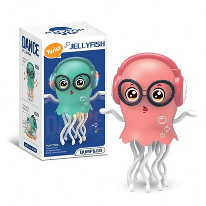Dancing Jellyfish Toys for Kid Automatic Obstacle Avoidance Crawling Walking Electric Jellyfish with Light Music Christmas Gifts