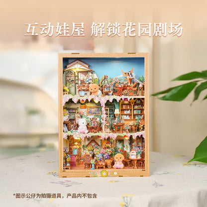 Tonecheer Blossom Time Travel Collector  Wooden Puzzle Building Blocks Diorama Model Kit 3D Wooden Surprise Dollhouse Decoration
