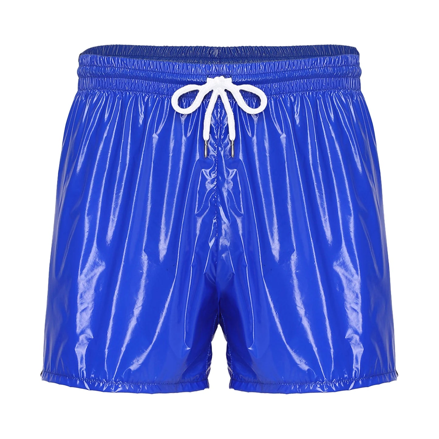 Mens Waterproof Jogging Pants Shiny Y2K Track Baggy Glossy Pants Hip Hop Dance Trousers Quick-dry Swim Shorts Sports Swimsuit