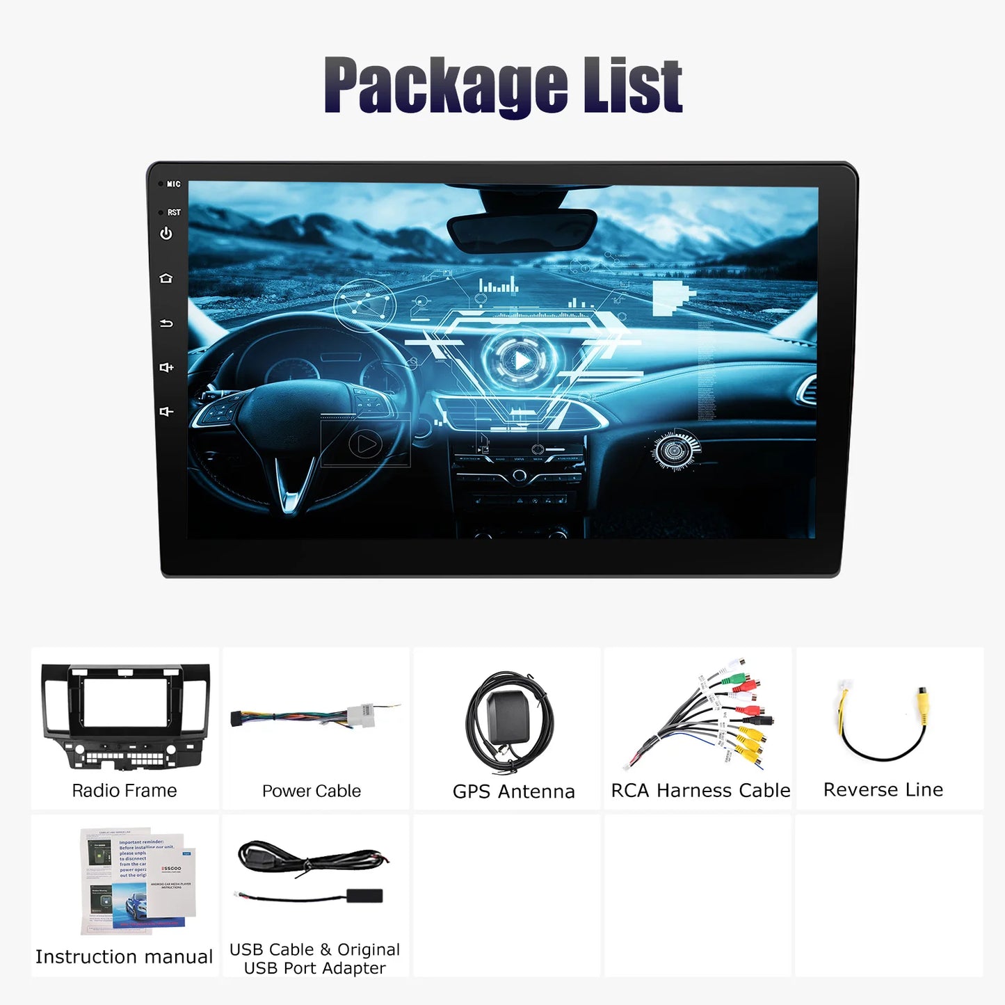 10" Android 15 Car GPS Car Stereo Radio For 2008-2017 Mitsubishi Lancer Apple Carplay 4+64G IPS Touch Screen WiFi GPS BT+DVR&CAM