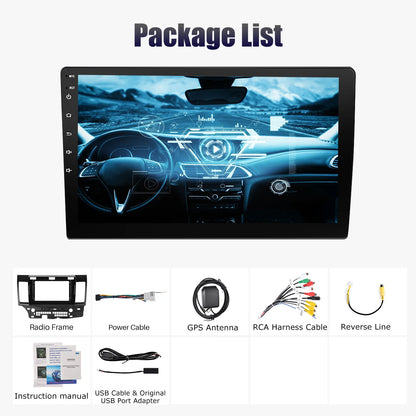 10" Android 15 Car GPS Car Stereo Radio For 2008-2017 Mitsubishi Lancer Apple Carplay 4+64G IPS Touch Screen WiFi GPS BT+DVR&CAM