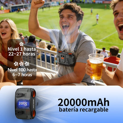 2026 New Upgrade 24000mAh Portable Waist Fan Rechargeable Personal Cooling Belt Clip Fan 100-Speed 20000RPM Dual Motors
