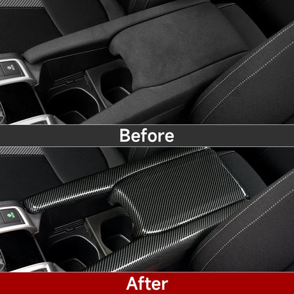 For Honda Civic 10th Gen (2016 -2021) Interior Accessories, Car Center Console Gear Shift Panel , Carbon Fiber ABS Trim Sticker