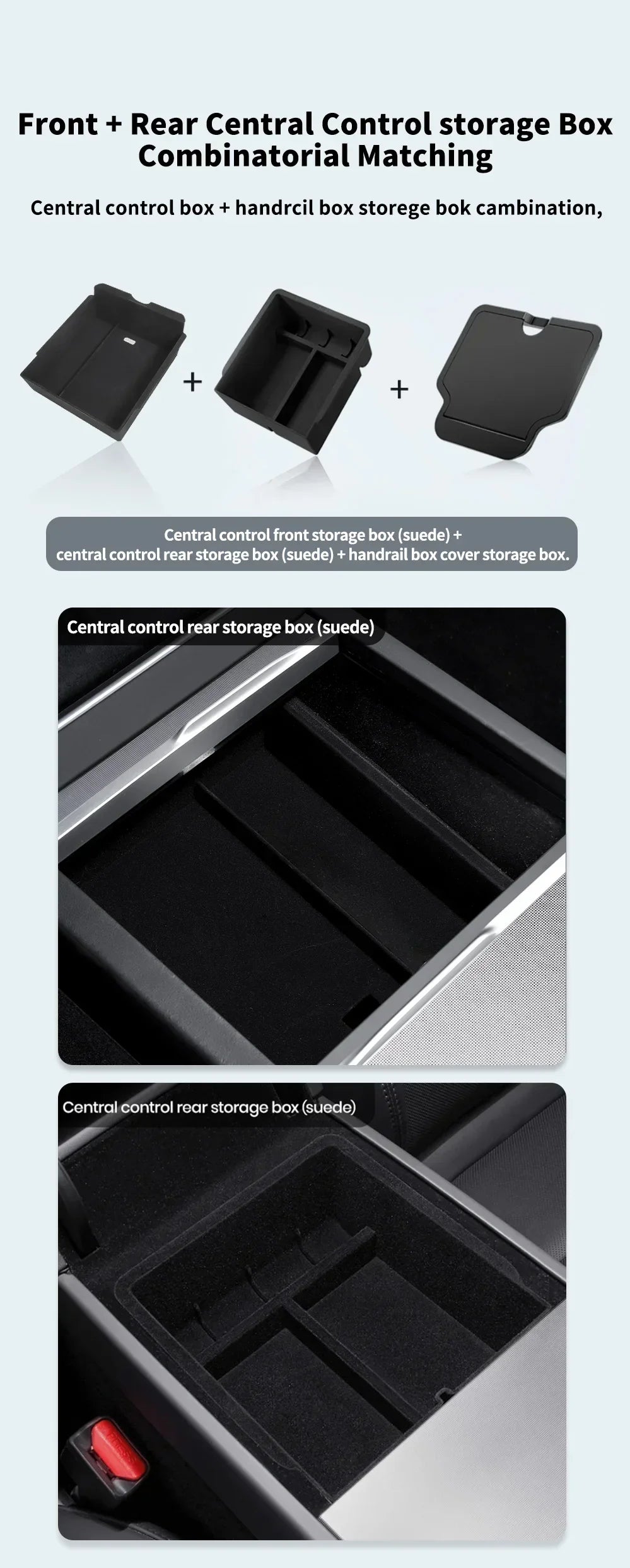 For Tesla Model 3/Y/YL Highland Juniper 2026 Center Armrest Hidden Storage Box Cup Holder Console Organizer Box Accessories